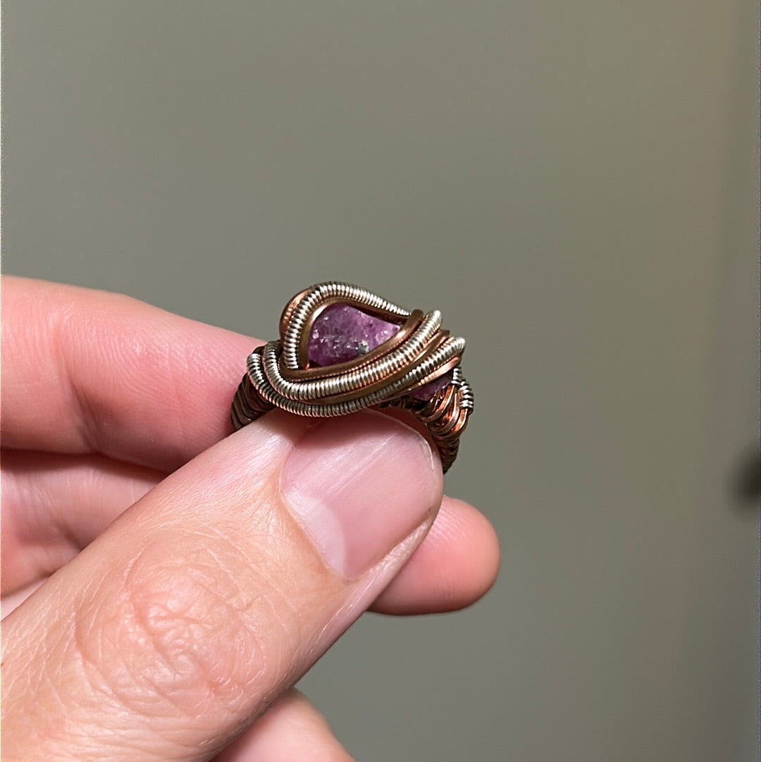 Tanzanian Ruby Copper/Sterling Ring