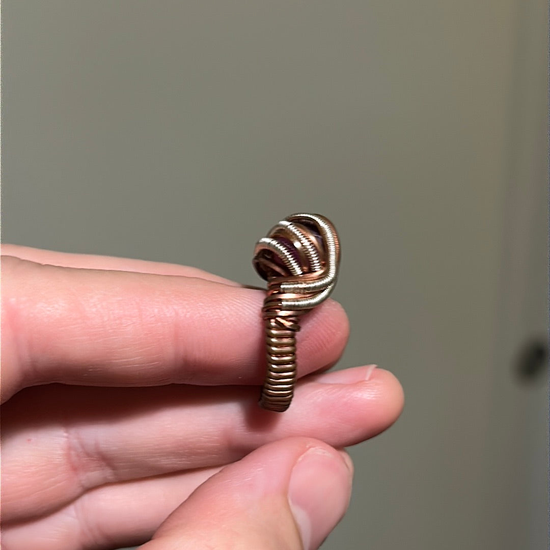 Tanzanian Ruby Copper/Sterling Ring