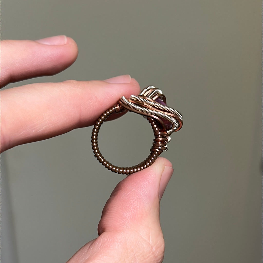 Tanzanian Ruby Copper/Sterling Ring