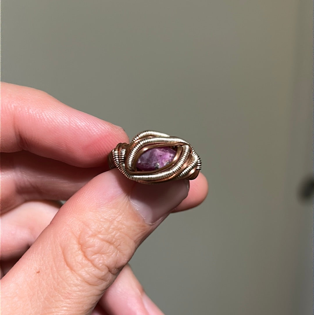 Tanzanian Ruby Copper/Sterling Ring
