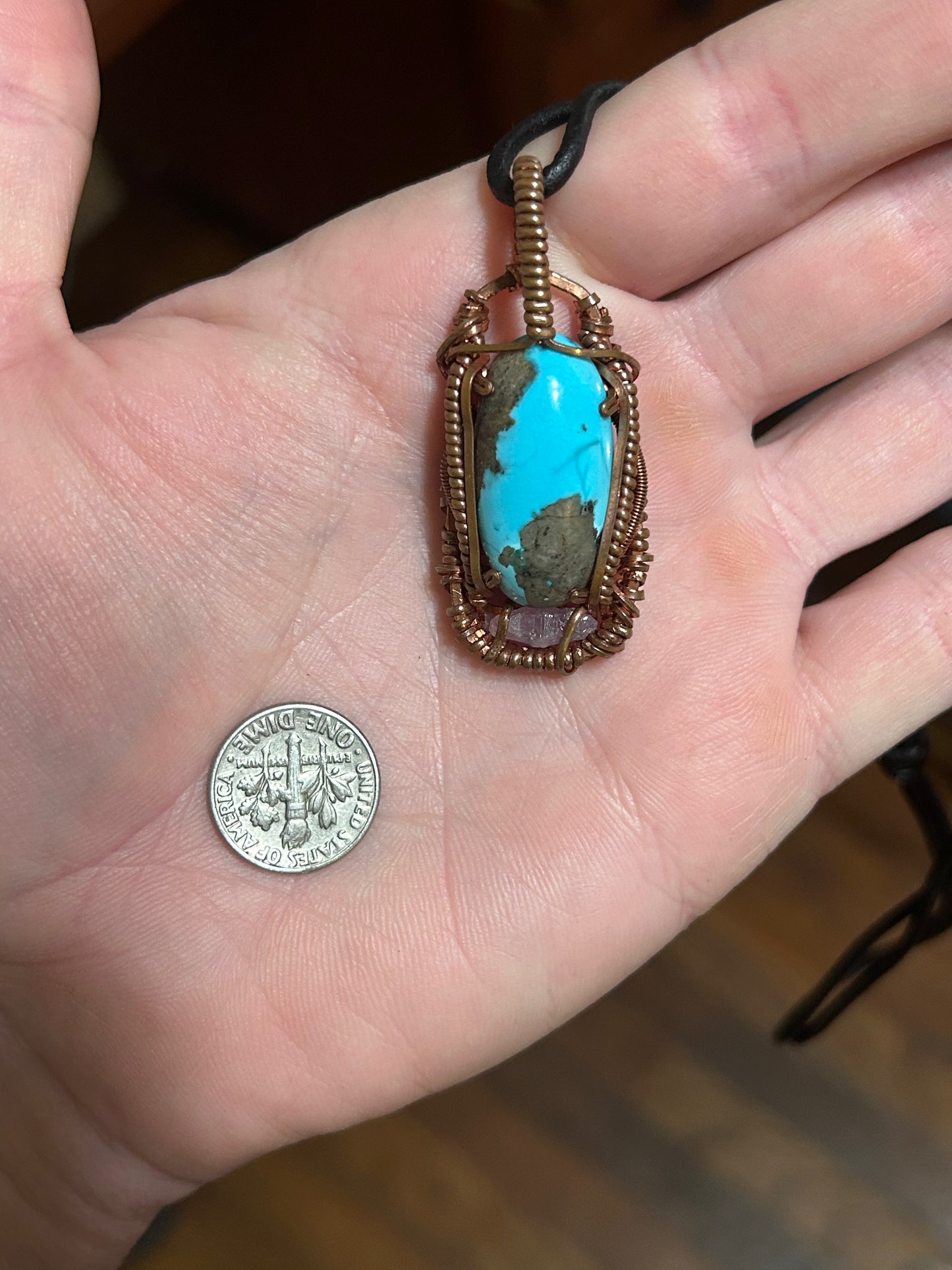 Iranian Turquoise x Tanzania Pink Sapphire necklace