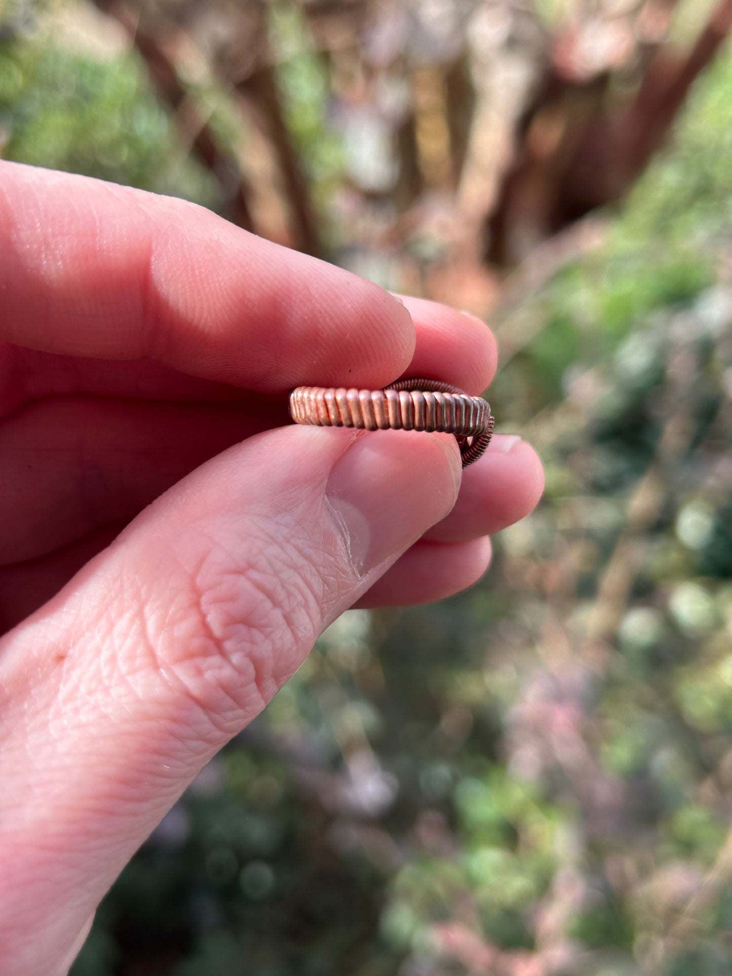 Peridot Wire Wrapped Ring size 4.5