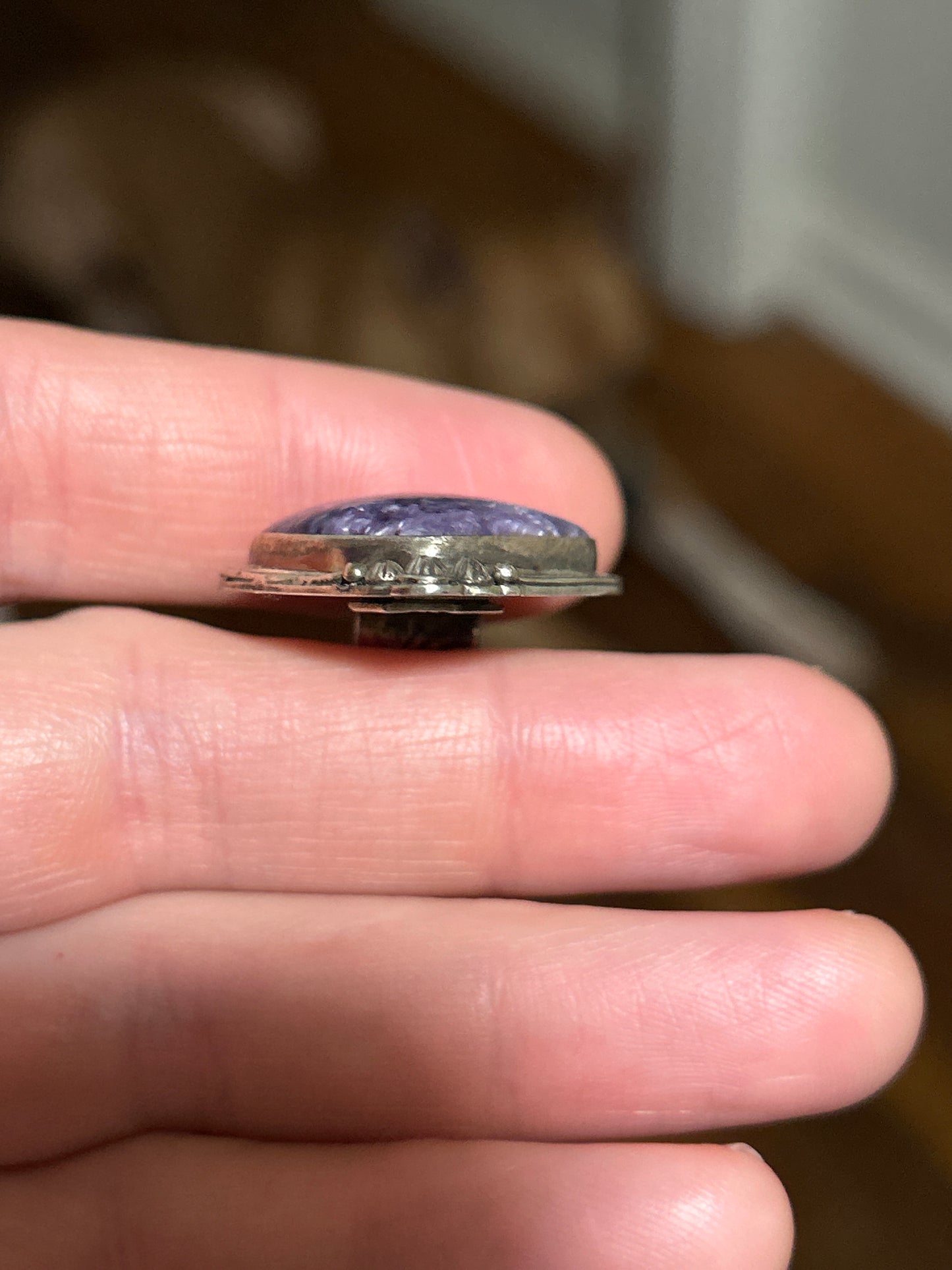Charoite Silver Pendant