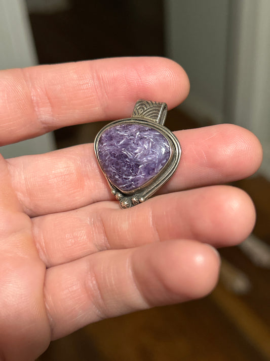 Charoite Silver Pendant