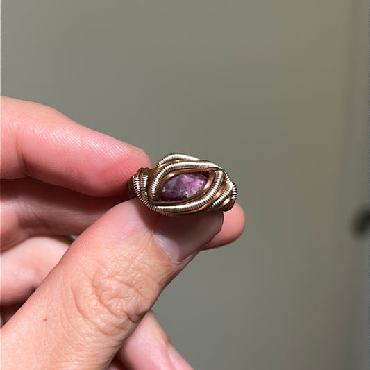 Tanzanian Ruby Copper/Sterling Ring