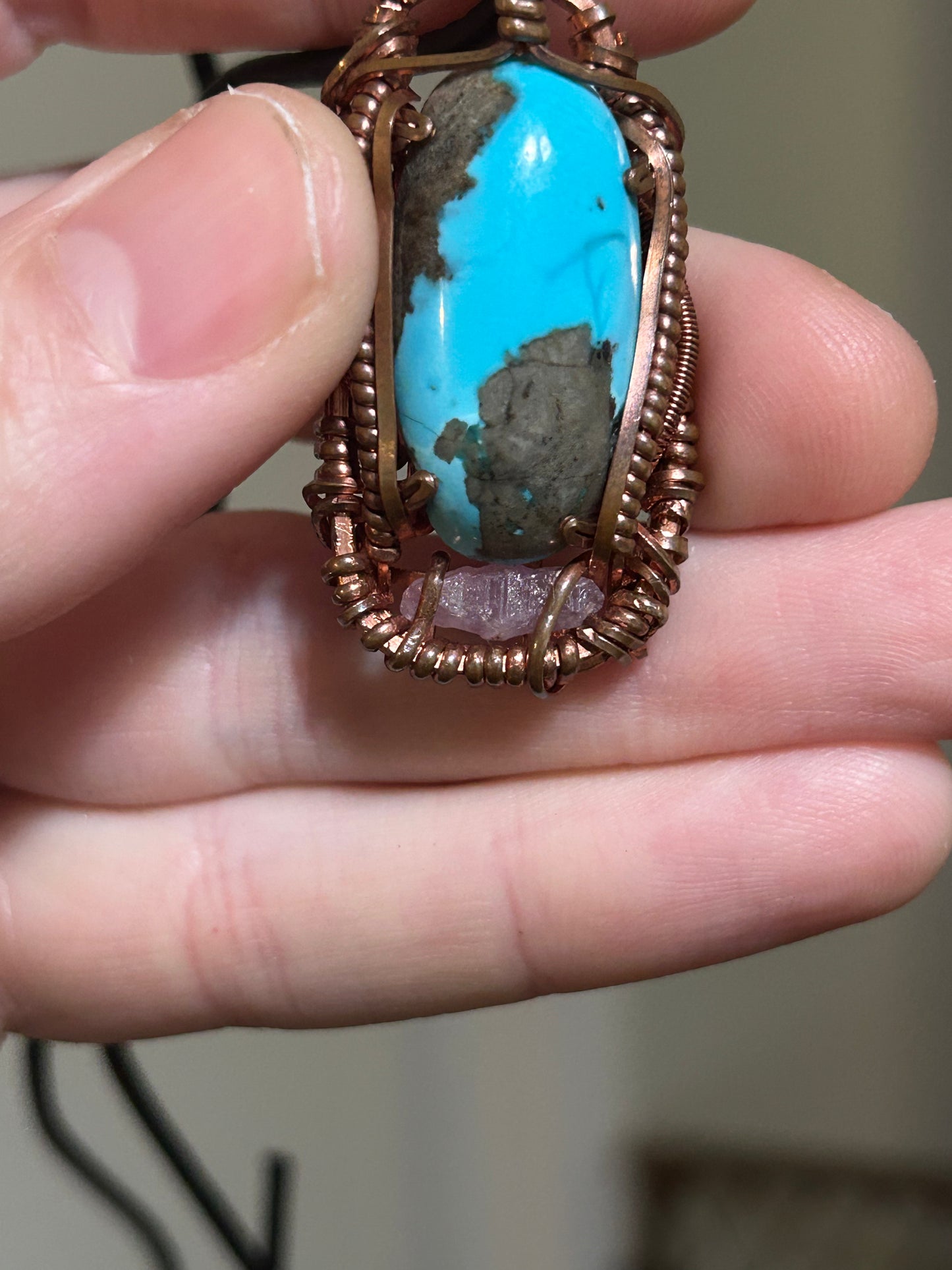 Iranian Turquoise x Tanzania Pink Sapphire necklace