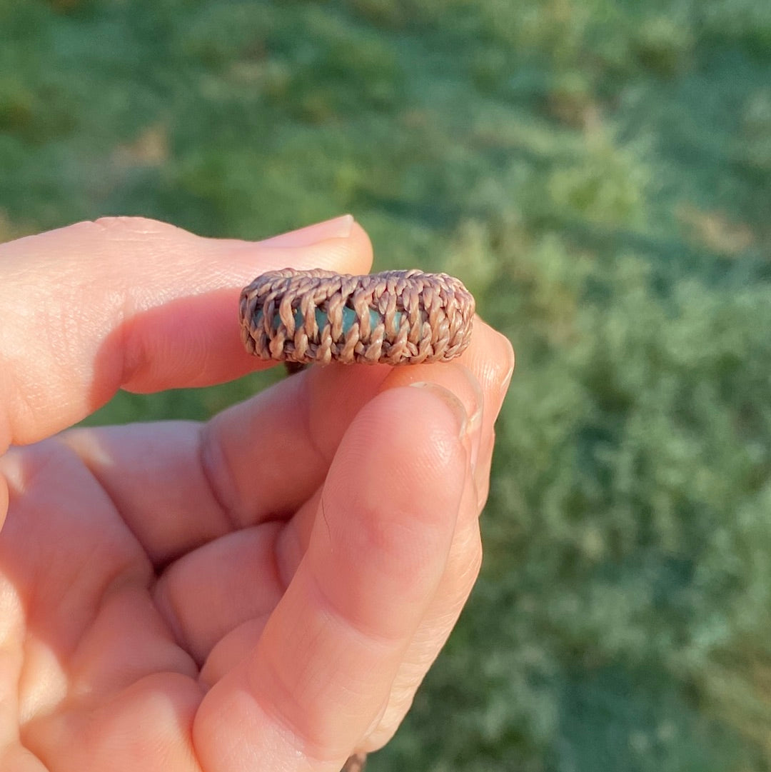Colorado Amazonite Macrame Necklace in brown